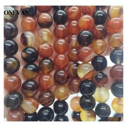 Encantos Onevan Dream Onyx Agate Charm Beads 10 mm Lisa Suelta Pulsera de Piedra Collar Fabricación de Joyas Accesorios de Bricolaje o Diseño de Regalo D Dhwba