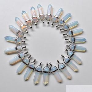 Charms Opal Stone Charms Hexagonal Healing Reiki Point Hangers voor sieraden maken groothandel drop levering 2022 bevindingen componenten BD DHL1D