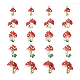 Breloques Pandahall 20 pièces pendentifs en alliage d'émail avec perles de résine champignon pour la fabrication de bijoux bracelet à bricoler soi-même collier artisanat trouver