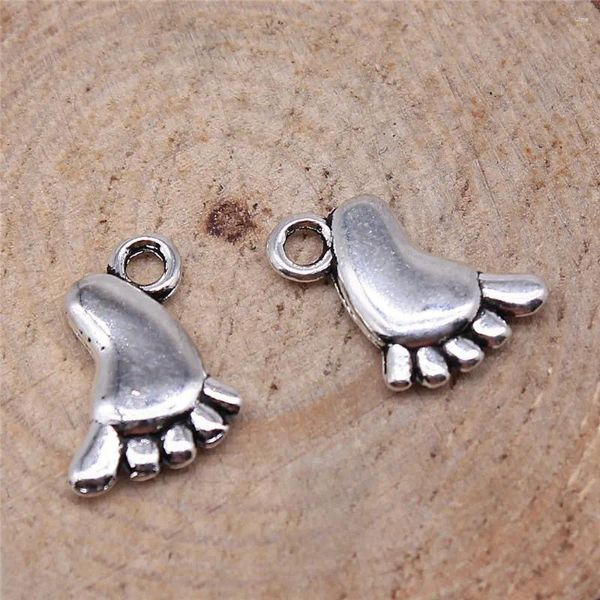 Charms pendentif mignons de pieds de bébé pour les bijoux 14x10 mm 20pcs