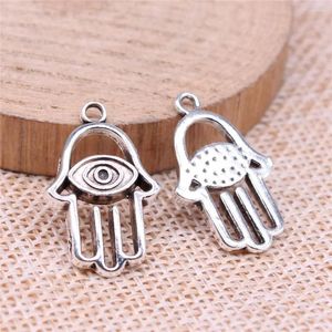 Charms colgantes ojo de ojos hamsa accesorios para la mano para joyas 24x15 mm 10pcs