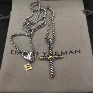 Charms Perhiasan Davidy 925 kabel perak murni X Kalung silang 2023 baru Charm plata warna jimat mode Athena 230907