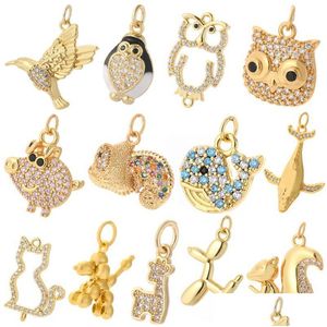 Charms Pet Chien Chat Animaux Pour La Fabrication De Bijoux Baleine Oiseau Poisson Diy Pendentif Boucles D'oreilles Collier Bracelet Cuivre Drop Delivery 202 Dh6Gb