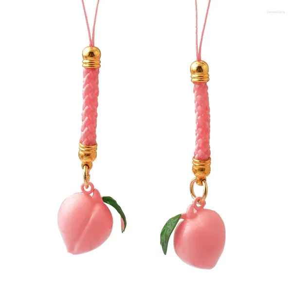 Breloques rose pêche cloche en métal bonne chance Jingle pendentif à breloque pour sac bijoux accessoires artisanat résultats