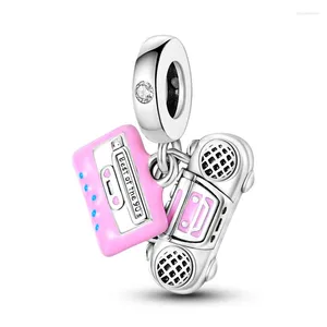 Charms Roze Vintage Radio En Tape Muziek Dangle Charm Fit Armband Ketting Kraal Hanger Zilver Kleur DIY Vrouwen Sieraden 2024 Trend