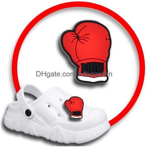 Charms épingles pour chaussures de slog accessoires boxer gants rouges décoration jeans femmes sandales boucle enfants favorisent les badges des hommes