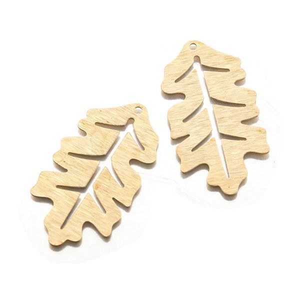 Breloques pur texturé en laiton brut découpe feuille de chêne cuivre feuilles pendentif pour bricolage à la main collier boucles d'oreilles fabrication de bijoux résultats