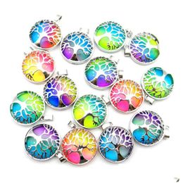 Bedels Regenboogkleurig Glas Levensboom Vorm Metalen Hanger Diy Sieraden Maken Kettingen Accessoires Drop Delivery Bevindingen Compone Dhrf7