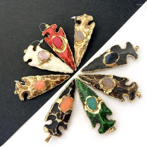 Breloques en résine, pendentif en os de vache, 28x73mm, matériau en cuivre, flèche liée, fabrication de bijoux, collier à faire soi-même, accessoires de chaîne de pull