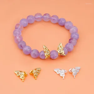 Breloques en argent Sterling S925, cales d'ailes de papillon faites à la main, matériel perlé, Bracelet, collier, accessoires de bijoux