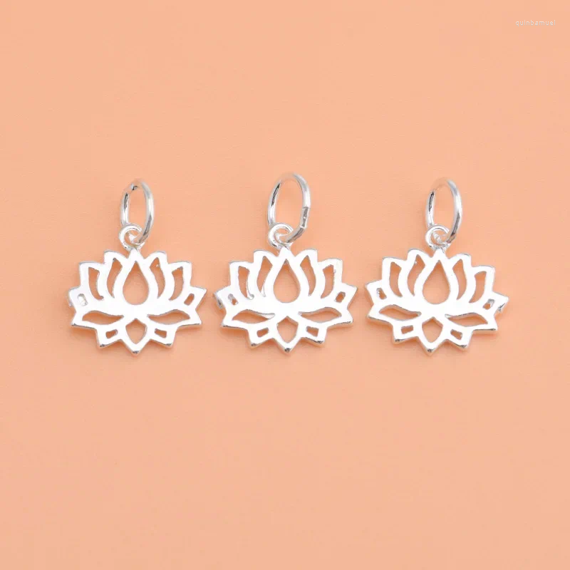 Charms S925 Sterling Silver DIY Bracelet Jewelry Accessories Necklace Lotus Pendant For Women