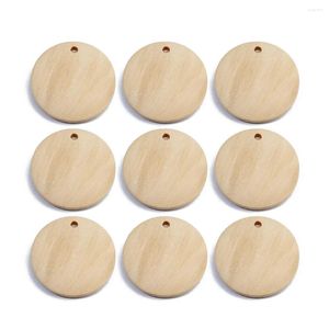 Breloques SAUVOO Beige disque blanc en bois rond pendentif étiquettes suspendues signes en bois naturel plat pour bricolage artisanat fabrication de bijoux trouver