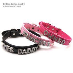 Charms Sexy Letter Collar Collar Collar Personalizado Joyas Mujeres Mujeres Diy Nombre personalizado Cosplay Disfraz de caramelo 230815