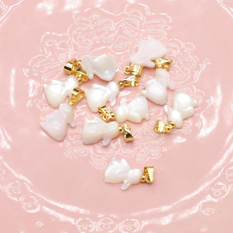 Ciondoli con perline di conchiglia Ciondolo a forma d'acqua dolce naturale per la creazione di gioielli Accessorio per orecchini, braccialetti, collane fai-da-te