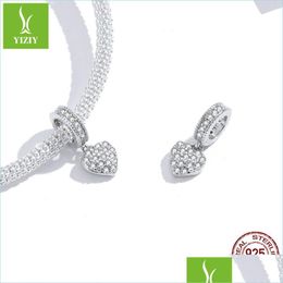 Charms Shiny Heart hanger Charm voor originele Sier Snake Bracelet of ketting 925 Sterling Brand Sieraden Drop levering 2022 Bevindingen Dhxrt