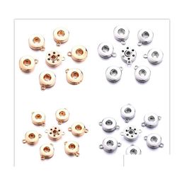 Breloques Sier couleur or 12mm bouton pression connecteur pendentif fabrication de bijoux bricolage collier boucles d'oreilles Bracelet fournisseur en gros goutte Deli Dh6P4