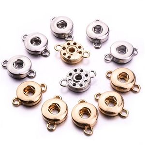 Charms Sier Gold Metal Deux oreilles 12mm Snap Button Base Pendentif pour DIY Snaps Boutons Boucles d'oreilles Collier Bracelet Bijoux Drop Livraison Dhp2A