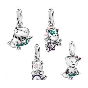 Charms Sier Plaqué Alliage Perles Lâches Dessin Animé Pendentif Fit Original Bracelets Colliers Enfants Cadeau Diy Bijoux Drop Delivery Findin Otu5H