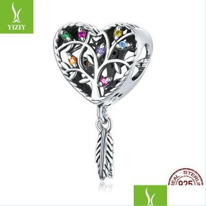 Charms Sier Tree Of Life Charm para pulsera original Real 925 Sterling Colorf Cz Jewelry Making Beads Women 2014 Q2 Drop Delivery 202 Dhhey