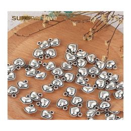 Charms Simple Sier Alliage Charme Pendentif Pour Bracelet Collier Boucle D'oreille Éléphant Amour Coeur Angle Abeille Bricolage Fabrication Bijoux Accessoires Dr Otf18