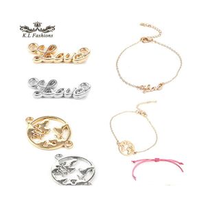 Charms Sliver Gold Ally Plated Charm voor armband ketting Infinite Love Turtle World Map Sieraden Diy maken 100 stcs/lot drop dh9lw