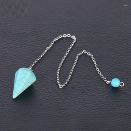 Breloques petite taille Reiki pendules de guérison pierres naturelles pendentif amulette cristal méditation pendule hexagonal pour hommes femmes