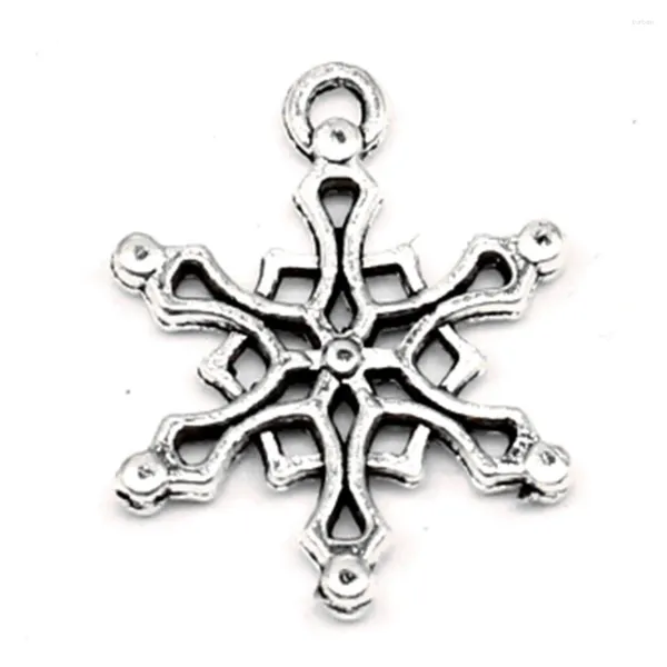 Charms Snowflake Pendants Bijoux de fabrication d'accessoires de sacs amis 16x20 mm 10pcs Couleur en argent antique