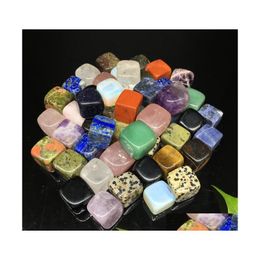 Charmes Gravier Carré Sans Trou Perles En Vrac Sept Chakras Pierres Guérison Reiki Rose Quartz Cristal Cab Pour Bricolage Faire Artisanat Décorer J Dhbkl