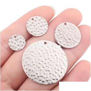 Breloques en acier inoxydable rond Stam disque étiquettes de chien pendentifs à breloque perles bricolage pour les résultats de bijoux collier boucles d'oreilles faisant Dro Dhx