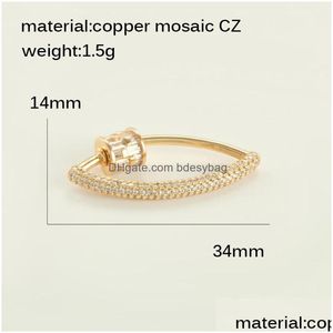 Charms Star voor oorbellen die voorraden maken HART CLASP Buckle Pendant Metal Accessories Diy ketting sieraden Copper CZ Zirkon Dr DHW8S
