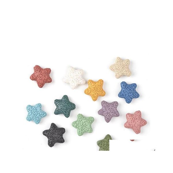 Charms Starfish Natural Lava Rock Stone Beads Diy Aceite Esencial Difusor Colgantes Joyería Collar Pendientes Haciendo Gota Entrega Fin Dh4S7