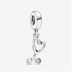 Charms Stéthoscope Coeur Dangle Charm Pandoras 925 Sterling Sier Ensemble De Luxe Bracelet Fabrication De Collier De Créateur Pendentif Boîte D'origine Top Otqa4