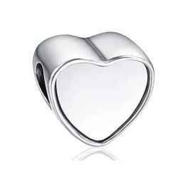 Charmes sublimation Blank Heart Po Perle Metal Charm pour Valentine039s Day Gift Transfer Printing Consommables 10pieCeslot 2107203637209 Otlix