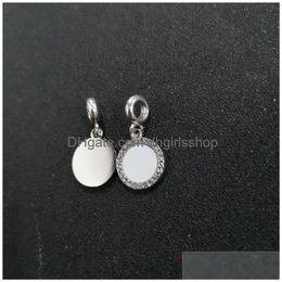 Charmes sublimation vide rond po perle en métal curseur grand trou 5 mm à transfert européen consommables matériaux drop livraison bijoux dhr9w