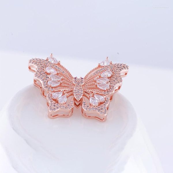 Suministros de abalorios para joyería, bisutería, conectores de mariposa de circón, fabricación Diy de cobre, Micro pavé de animales, venta al por mayor