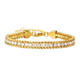 Charms Bracelet de tennis pour femmes Cubic Zirconia Chain Ajustiablestainless Steel Miami Link CZ Bangle Gift 240423