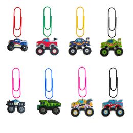 CHARMS TRUCK 9 CARTOOND Paper Clips Bookmarks Paperclips Colorf for Pagination Organize Folder Funny School Office Supply Student Statia Otmhc