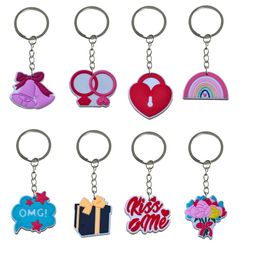 Chaînes de porte-clés de porte-clés Valentines Day II pour filles Keychains Boys Ring Keyring Fans de cadeaux de Noël appropriés