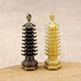 Breloques Vintage en laiton à neuf couches, pendentif pagode Feng Shui chinois pour la fabrication de bijoux, décoration de maison, ornements de bureau