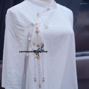 Breloques Vintage Jade Yupei gland Nature perle Hanfu vêtements accessoires chi-pao pendentif suspendu décoration sac emballage