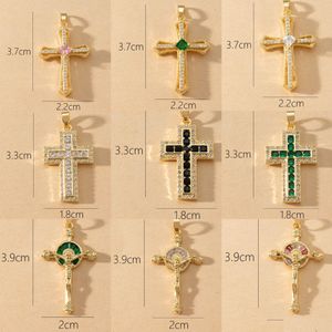 Charms Voleaf Cz Croix Charmes Pendentif Pour Collier Faisant Cuivre Plaqué Or Crucifix Bijoux Fournitures Bricolage En Gros BK Vjc105 Drop De Dhsnd