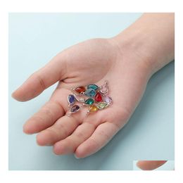 Charms Waterdrop Birthstone Cristal 12 Mois Anniversaire Pierres Pour La Fabrication De Bijoux À La Main 8mm Sier Plaqué Boucle D'oreille Drop Livraison F Dht2Y