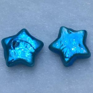 Breloques en gros 12-13mm sans trou bleu en forme d'étoile lâche perle d'eau douce