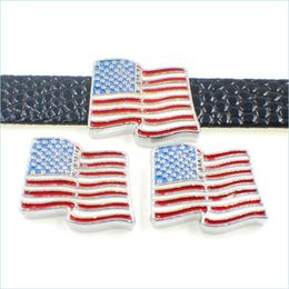 Charmes En Gros 8Mm Drapeau Américain Glisser Charmes Fit Pour Bracelet En Cuir Bricolage Bracelet Bijoux De Mode 1185 E3 Drop Delivery 2021 Fin Dhl0B