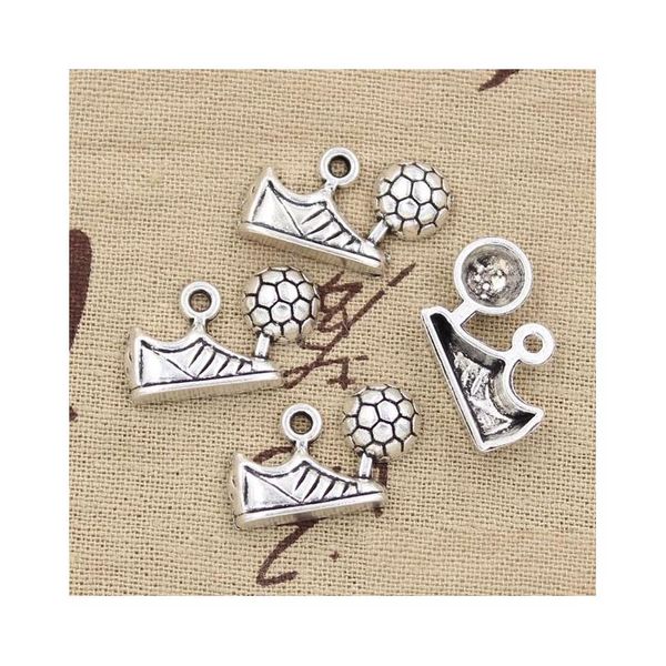 Charms Gros-99cents 5pcs Football Football Crampons 15x2m Antique Fabrication Pendentif Fit Vintage Tibétain Sier Bracelet DIY Collier Drop Dhczp