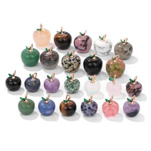 Encantos Venta al por mayor Forma de manzana Colgantes de piedra natural Cristal Opal Amatista Charm Colgante para DIY Collar Pendientes Craft Drop Dhgarden Dhlvq