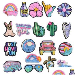 Encantos Venta al por mayor Recuerdos de la infancia Plantas Ocean Girl Regalo divertido Accesorios de zapatos de dibujos animados PVC Decoración Hebilla Zueco de goma suave Dro Dhm7P