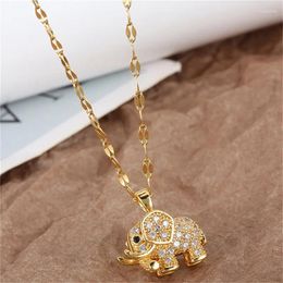 Charms Luxury de luxe en zircone cubique Collier pendentif en acier inoxydable Chaîne d'esthétique Bijoux vintage pour filles Gift