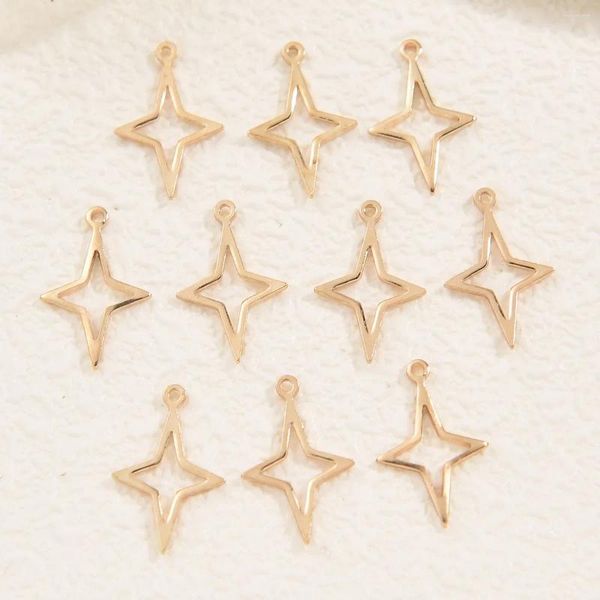 Charms wznb 10pcs estrella de 16x10 mm para joyas que fabrican meteoritos huecos colgante colgante de bricolaje accesorios hechos a mano