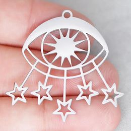 Charms WZNB 10pcs Devil's Eye Stars Météore Pendentif en acier inoxydable pour la fabrication de bijoux DIY Boucle d'oreille Collier Accessoires en gros